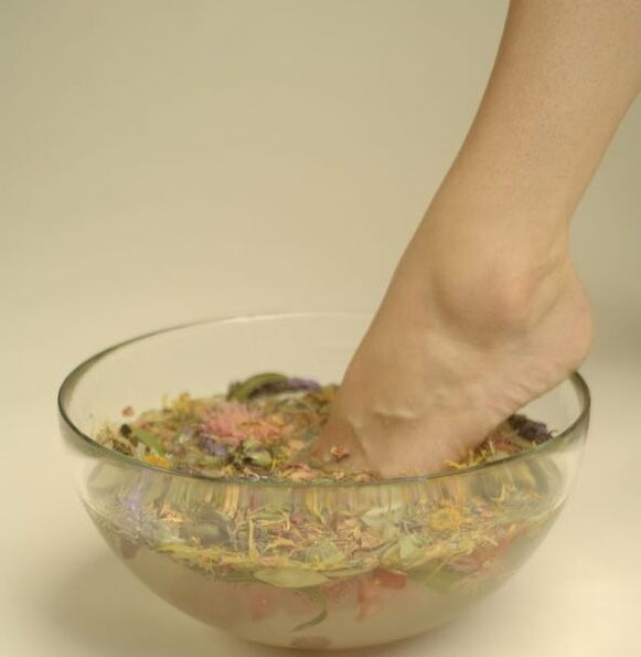 Herbal bath to treat nail fungus.